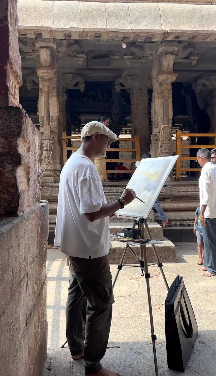 Inside the Virupaksha Temple, Hampi - Watercolor Prints for Sale