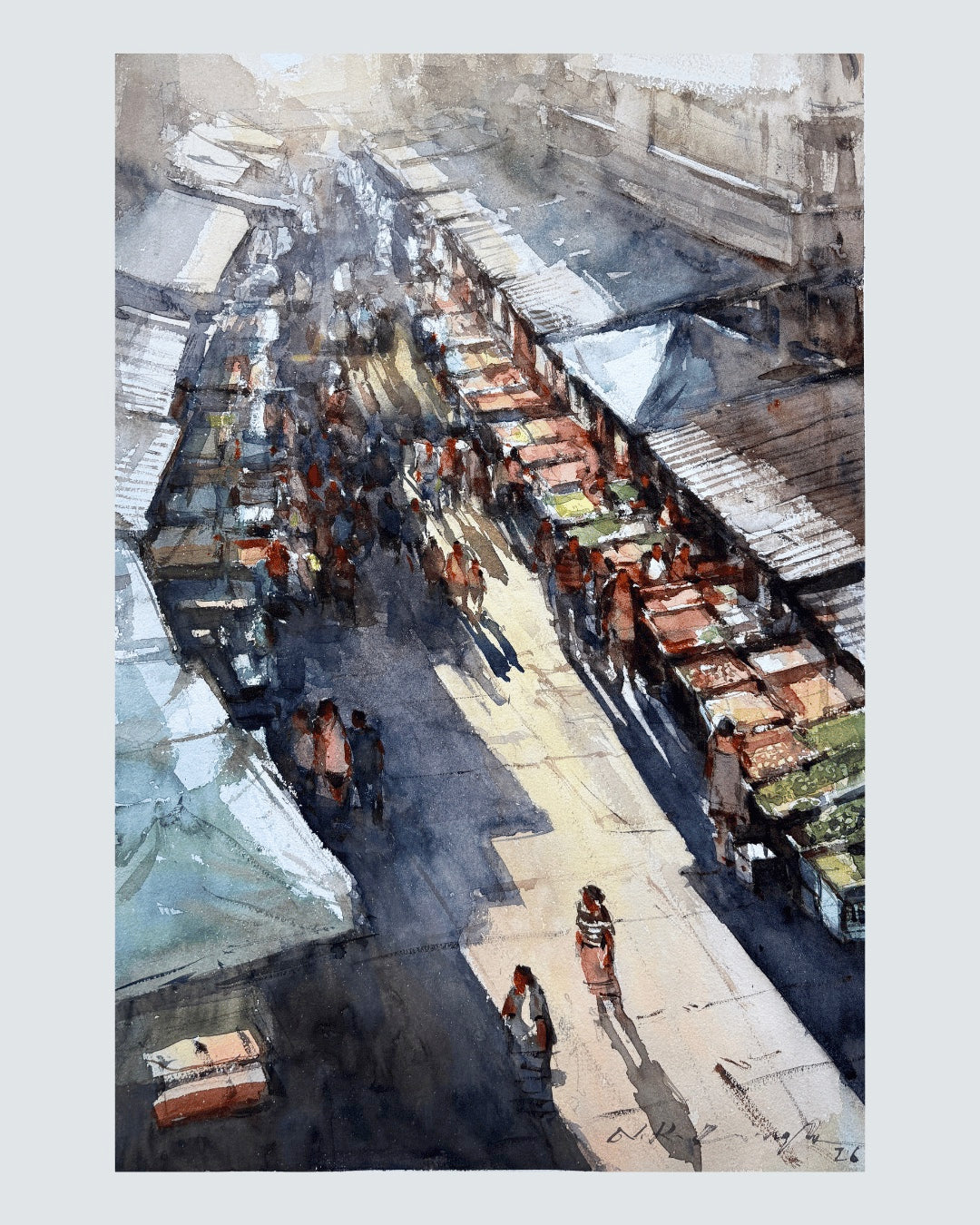 An Indian Morning Market | Original Watercolor Art