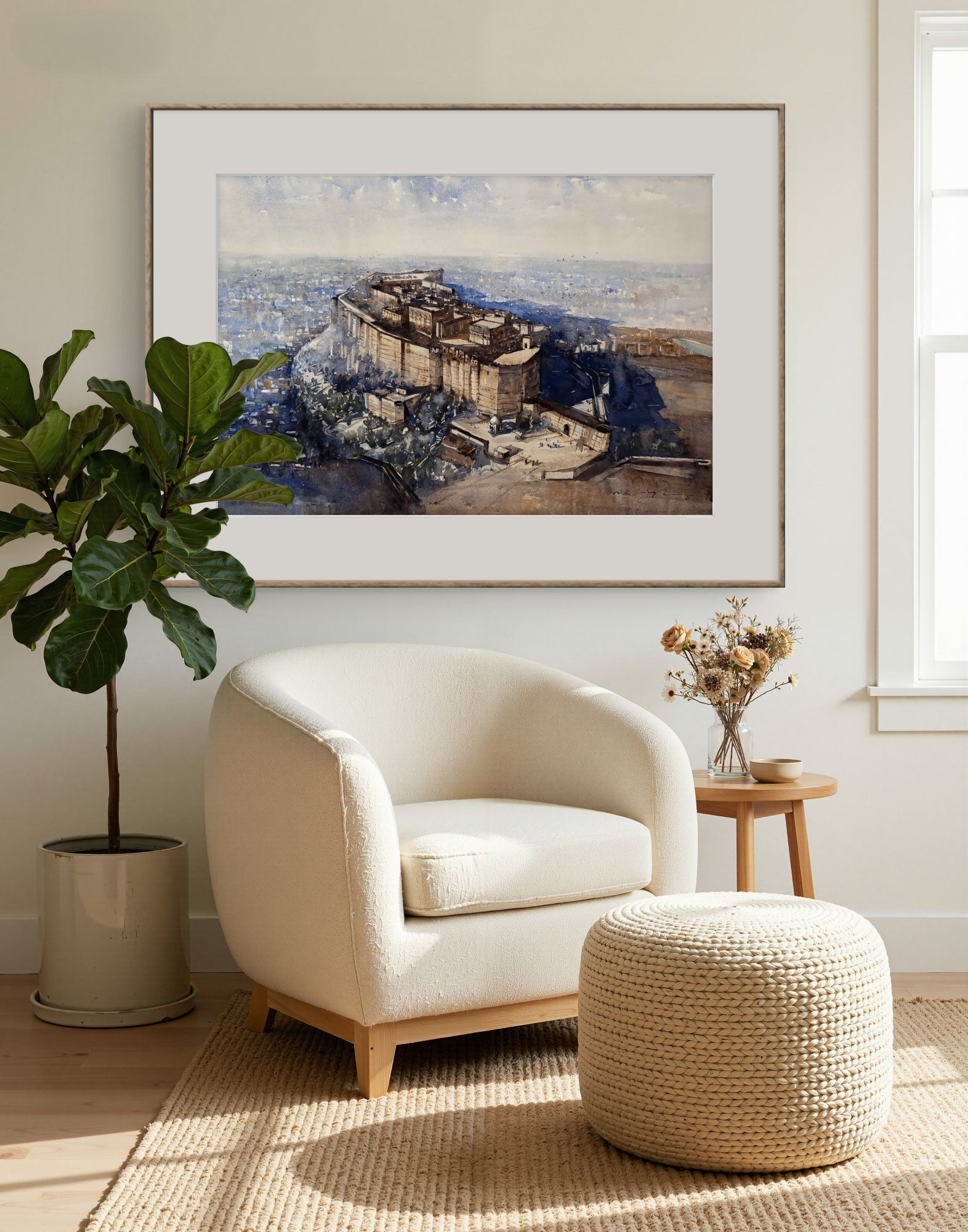 Jodhpur Mehrangarh Fort - Watercolor Painting for Sale