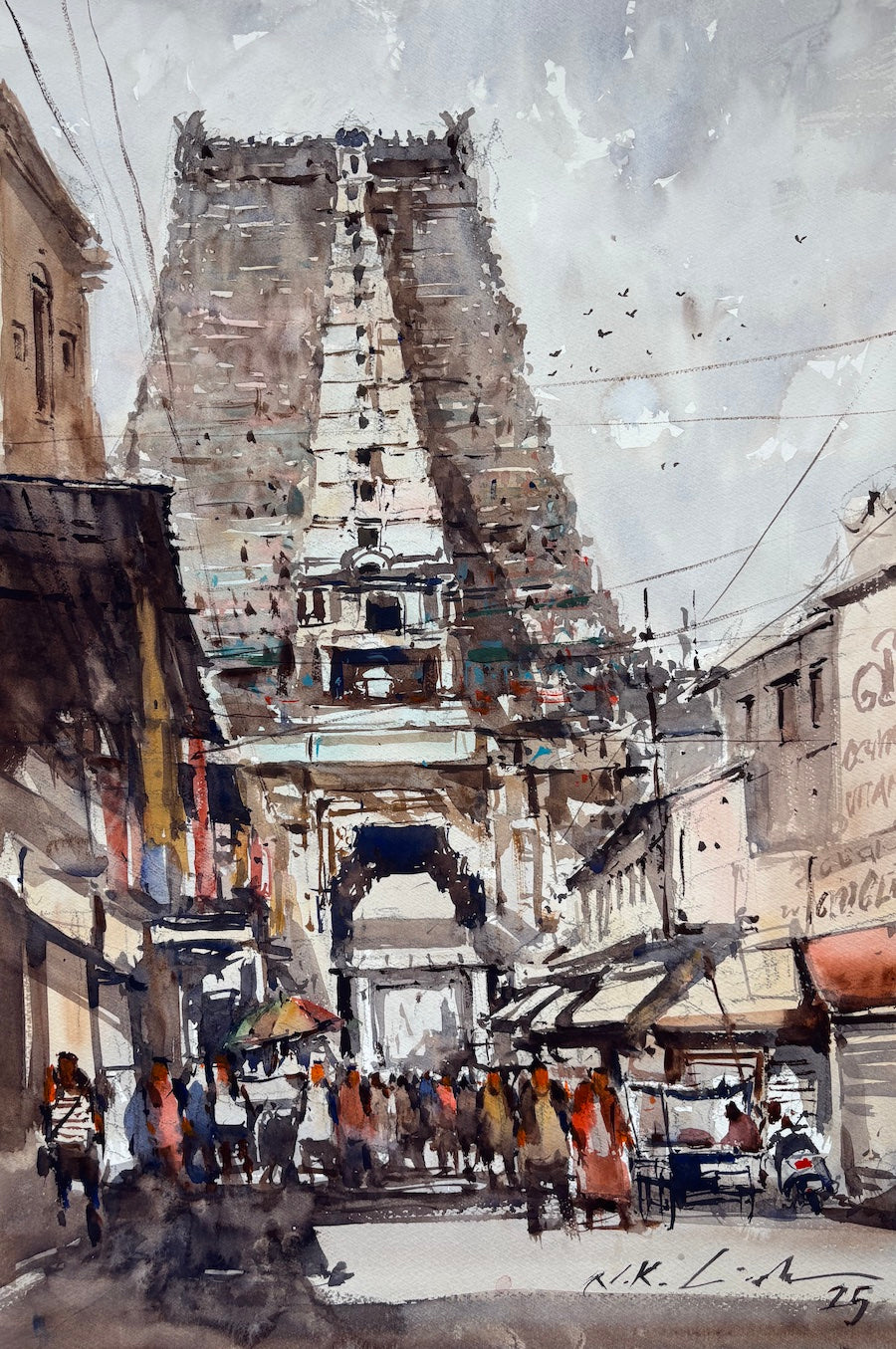 Sacred Heights of Srirangam - Original Art